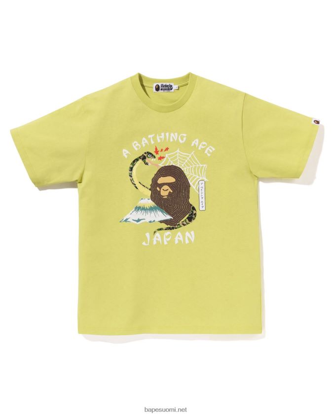 pastellin keltainen miehet A Bathing Ape japanilaisen kulttuurin t-paita 8HT2D8116