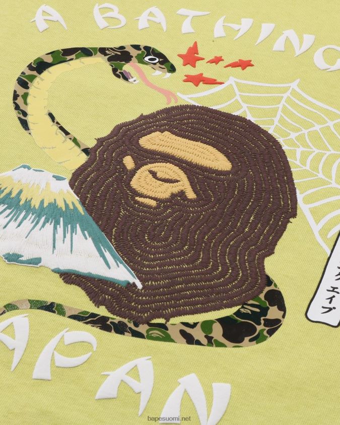 pastellin keltainen miehet A Bathing Ape japanilaisen kulttuurin t-paita 8HT2D8116