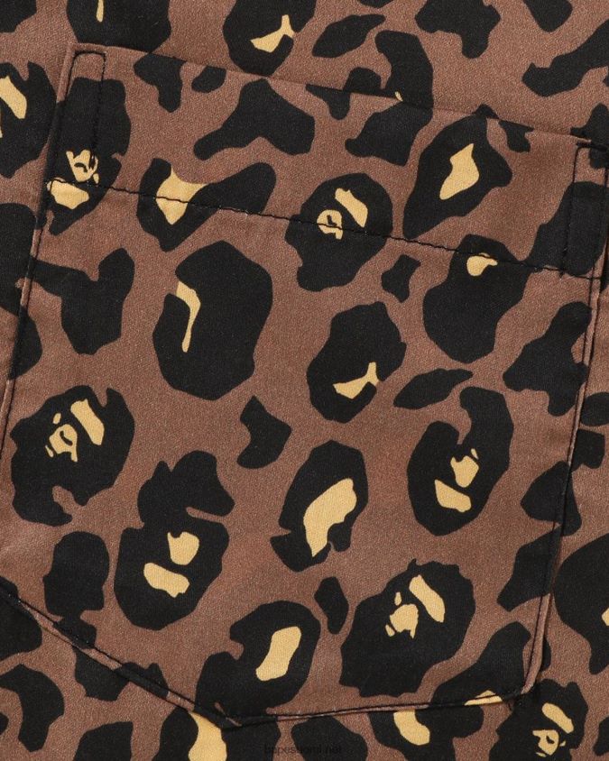 ruskea miehet A Bathing Ape leopardi avokauluspaita 8HT2D8126