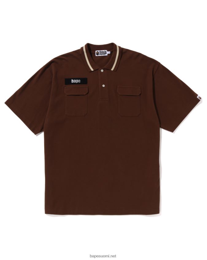 ruskea miehet A Bathing Ape rento istuvuus poolo 8HT2D8141