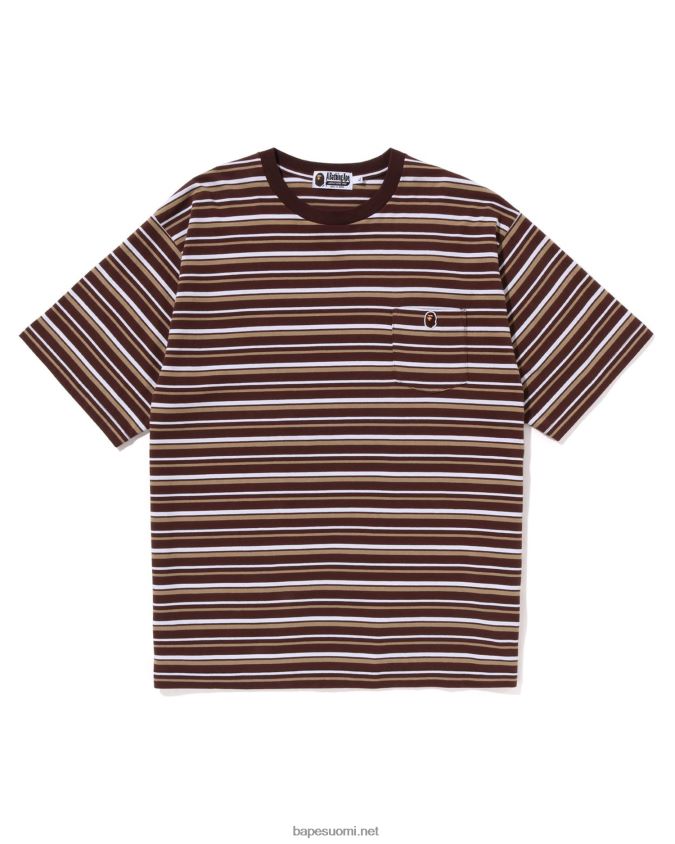 ruskea miehet A Bathing Ape vanne yhden pisteen rennon istuvuuden t-paita 8HT2D8117