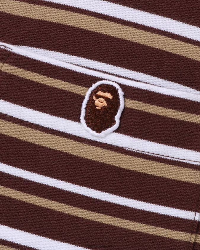 ruskea miehet A Bathing Ape vanne yhden pisteen rennon istuvuuden t-paita 8HT2D8117