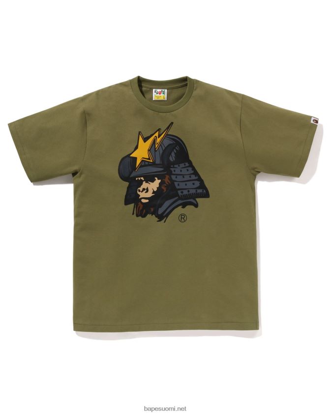 sammaleen vihreä miehet A Bathing Ape yleinen kabuto tee 8HT2D8124