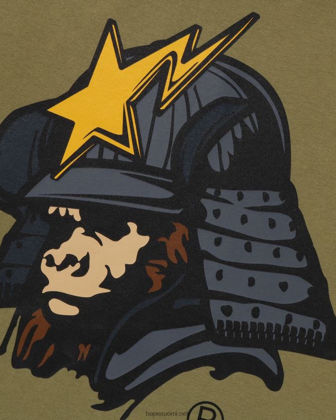 sammaleen vihreä miehet A Bathing Ape yleinen kabuto tee 8HT2D8124