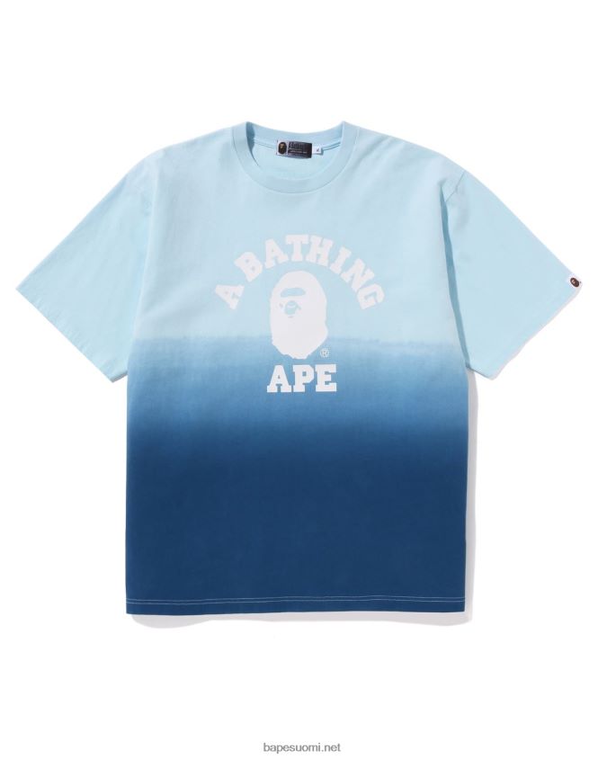 sininen miehet A Bathing Ape college gradation relaxed fit t-paita 8HT2D8175