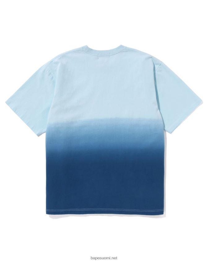 sininen miehet A Bathing Ape college gradation relaxed fit t-paita 8HT2D8175