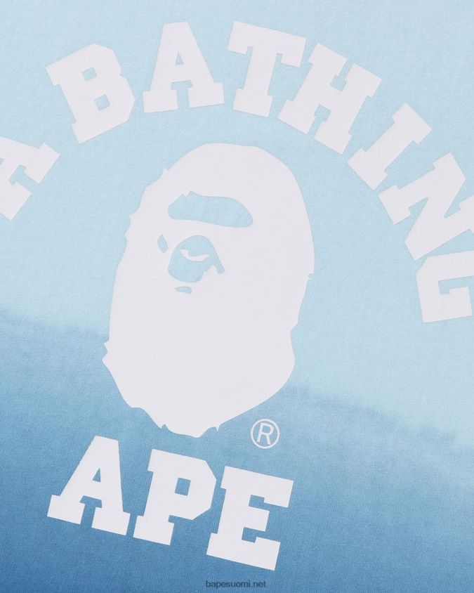 sininen miehet A Bathing Ape college gradation relaxed fit t-paita 8HT2D8175