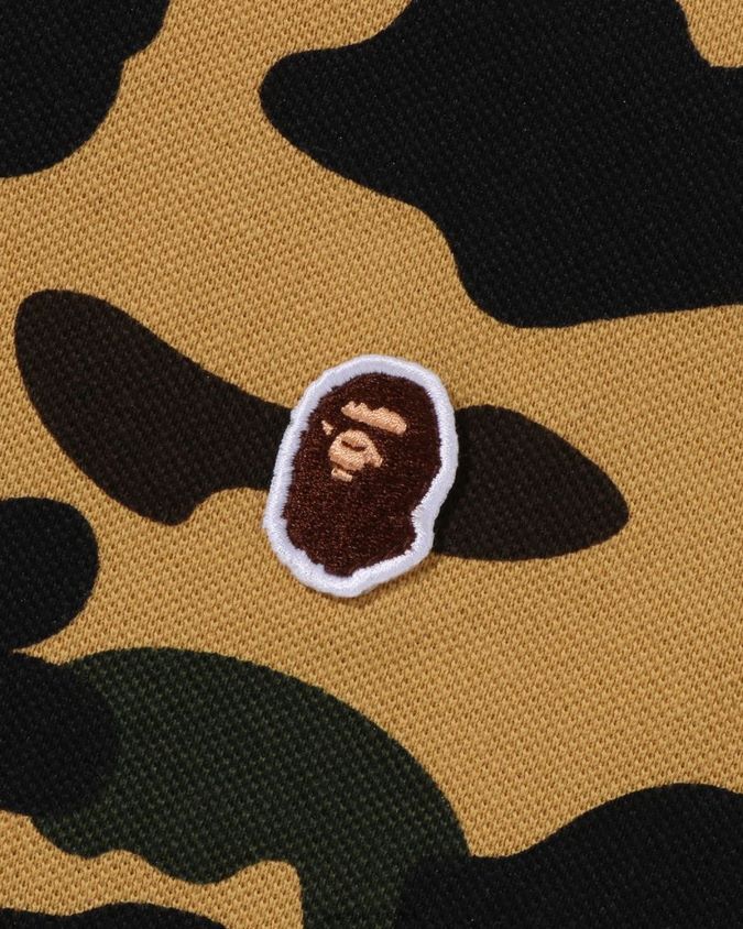 täyteläinen keltainen miehet A Bathing Ape 1. camo yhden pisteen rento istuvuus poolo 8HT2D86