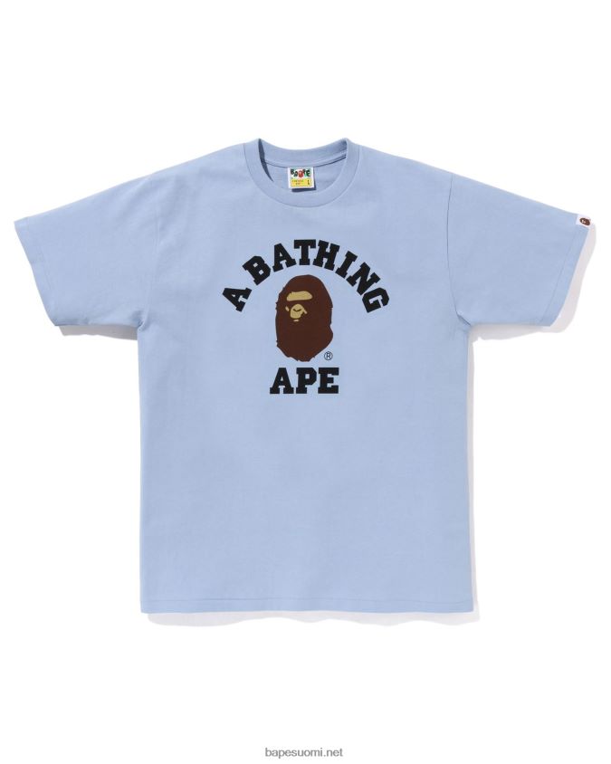 taivaansininen miehet A Bathing Ape pigmentti college t-paita 8HT2D8149