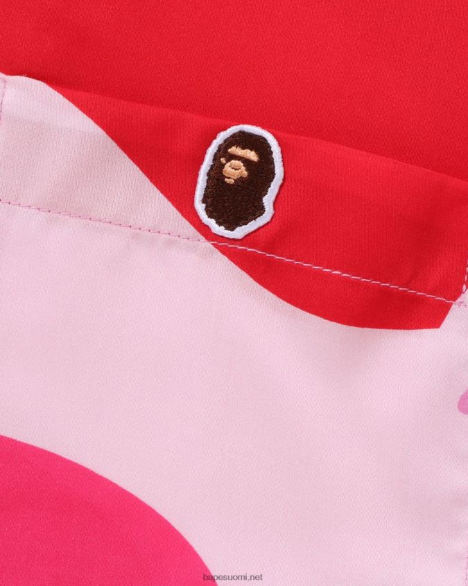 vaaleanpunainen miehet A Bathing Ape abc camo avoin kauluspaita 8HT2D8122