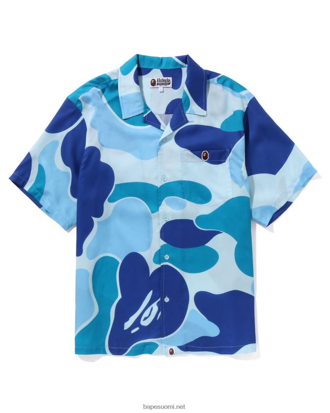 vaaleansininen miehet A Bathing Ape abc camo avoin kauluspaita 8HT2D8120
