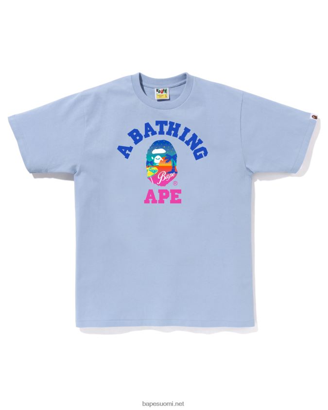 vaaleansininen miehet A Bathing Ape auringonlaskun ranta t-paita 8HT2D870