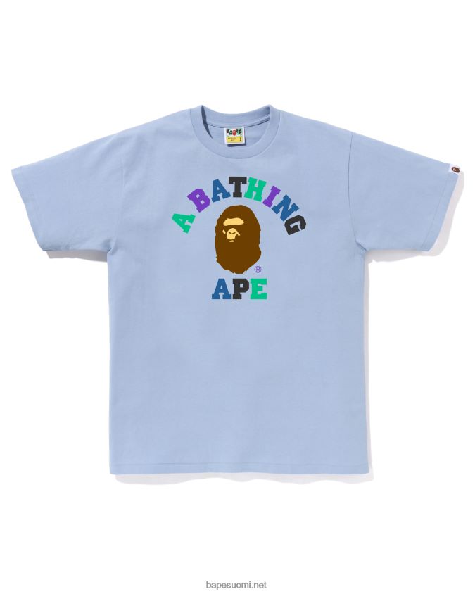 vaaleansininen miehet A Bathing Ape värit college t-paita 8HT2D816