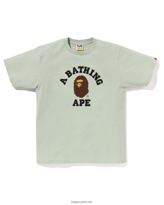vaaleanvihreä miehet A Bathing Ape pigmentti college t-paita 8HT2D8150