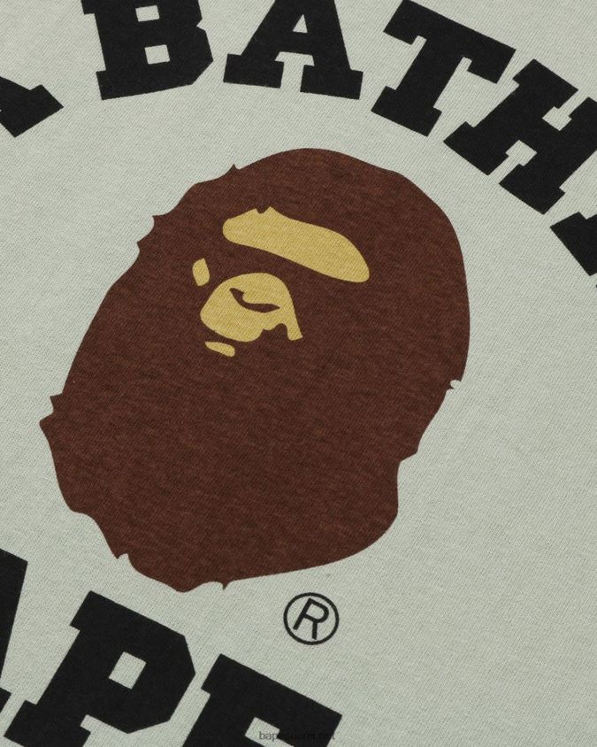 vaaleanvihreä miehet A Bathing Ape pigmentti college t-paita 8HT2D8150