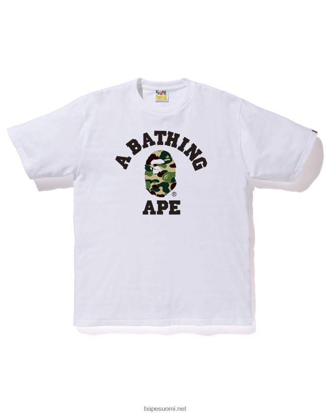 valkoinen miehet A Bathing Ape abc camo college tee 8HT2D8212