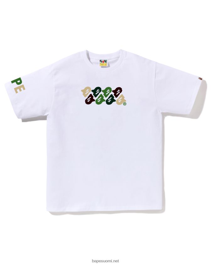 valkoinen miehet A Bathing Ape abc camo tee 8HT2D878