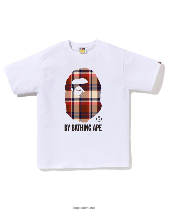 valkoinen miehet A Bathing Ape check t-paita 8HT2D8146