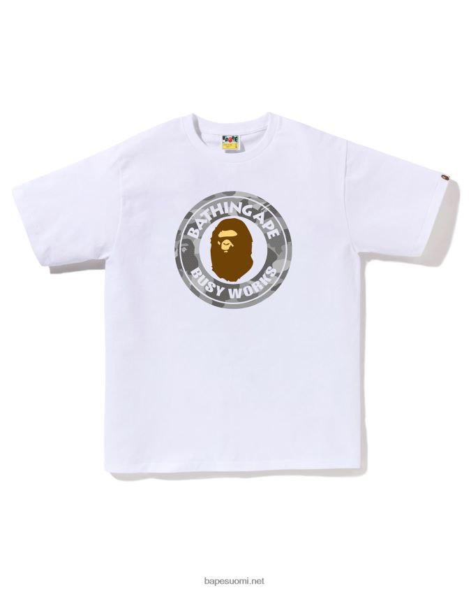 valkoinen miehet A Bathing Ape hunajakenno camo busy works t-paita 8HT2D867