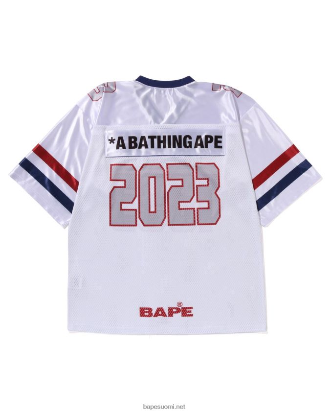 valkoinen miehet A Bathing Ape jalkapallopaita 8HT2D8170