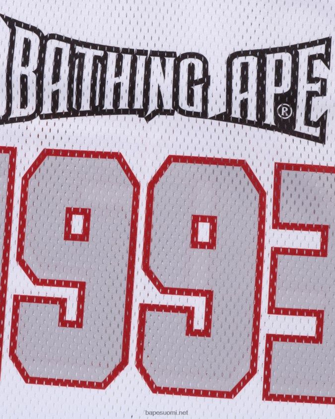 valkoinen miehet A Bathing Ape jalkapallopaita 8HT2D8170