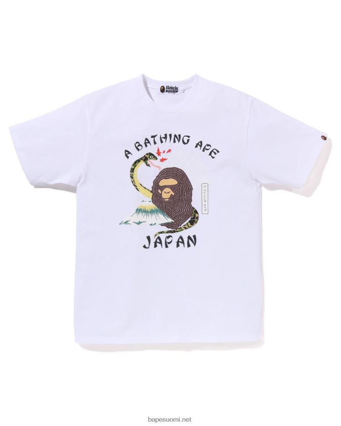 valkoinen miehet A Bathing Ape japanilaisen kulttuurin t-paita 8HT2D8115