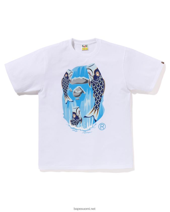 valkoinen miehet A Bathing Ape koinobori vesiputous pään tee 8HT2D8112
