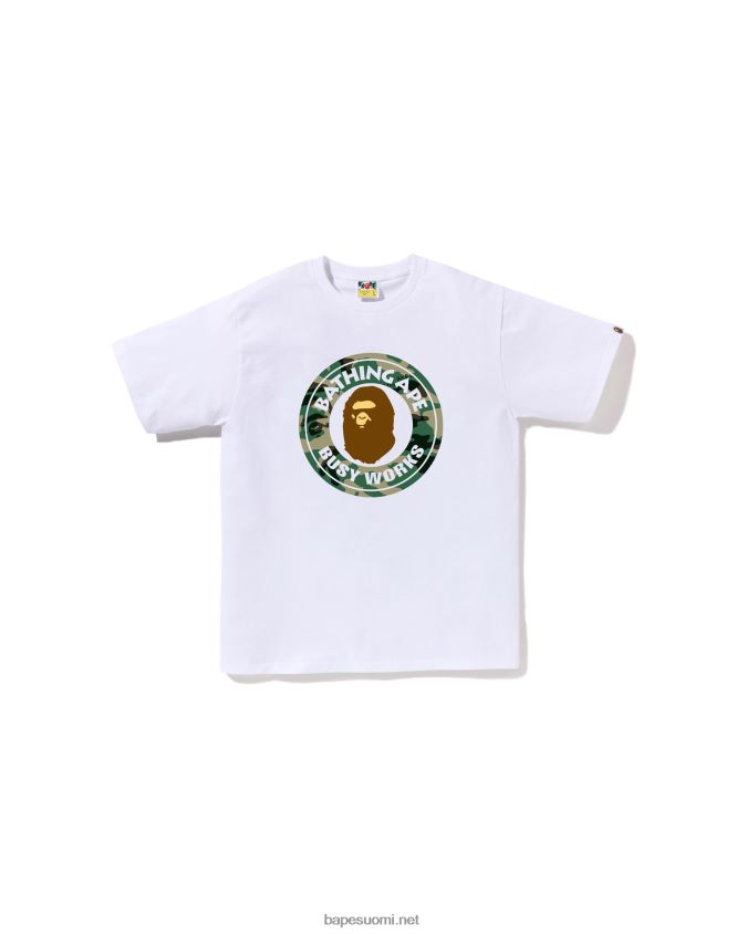 valkoinen miehet A Bathing Ape metsä ja camo college tee 8HT2D8194