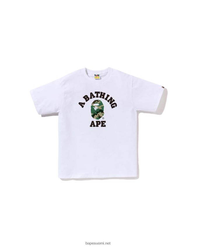 valkoinen miehet A Bathing Ape metsä ja camo college tee 8HT2D8222