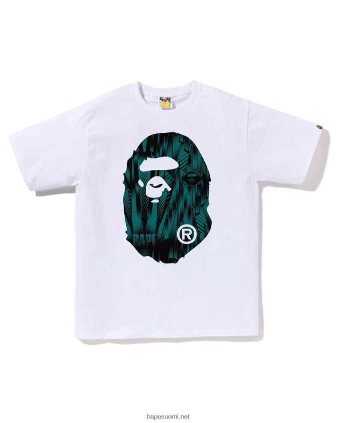 valkoinen miehet A Bathing Ape nopeuskilpailija iso pää T-paita 8HT2D8270