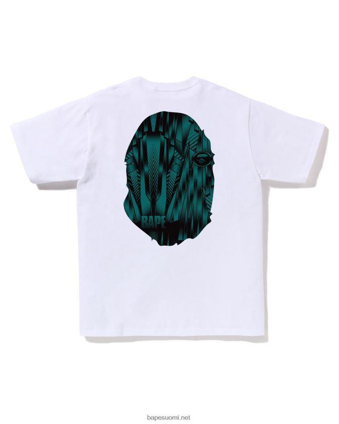 valkoinen miehet A Bathing Ape nopeuskilpailija iso pää T-paita 8HT2D8270