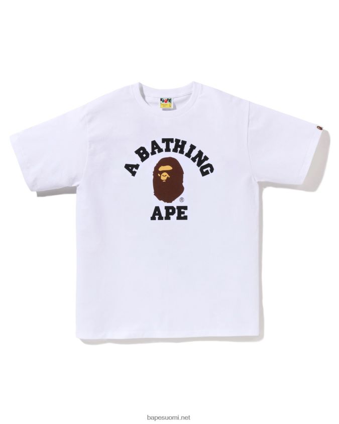 valkoinen miehet A Bathing Ape pigmentti college t-paita 8HT2D8152