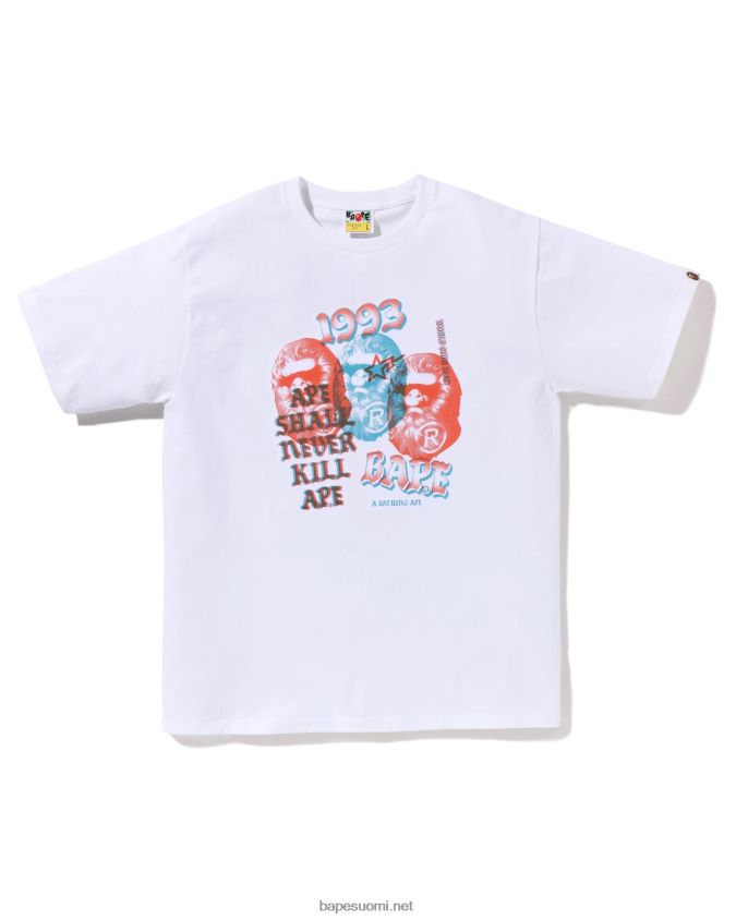 valkoinen miehet A Bathing Ape pigmentti kolmipäinen t-paita 8HT2D8156