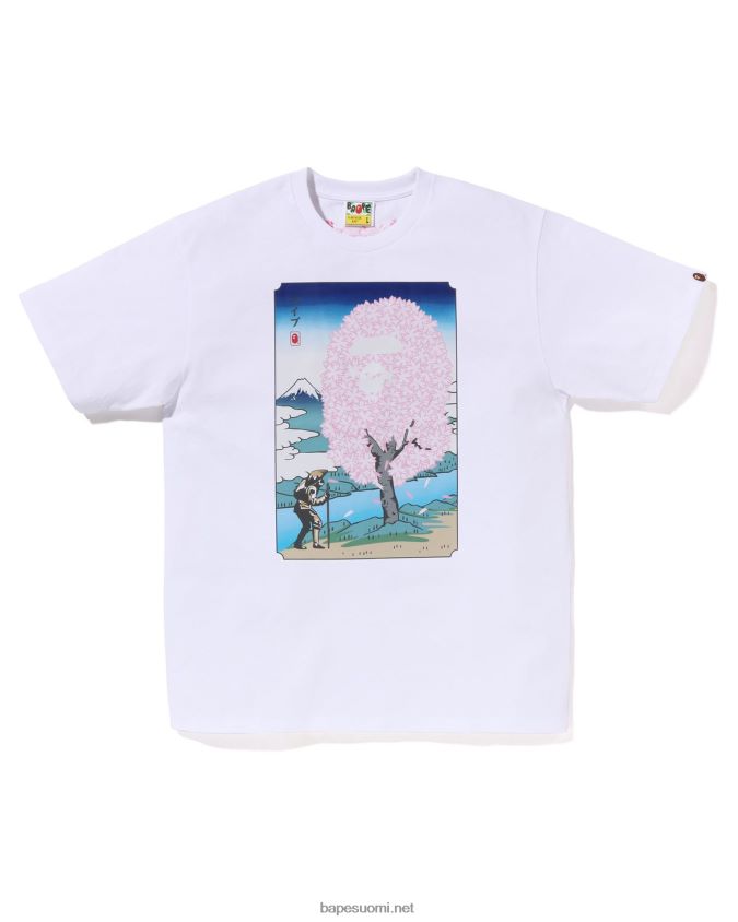 valkoinen miehet A Bathing Ape sakura tee 8HT2D8217