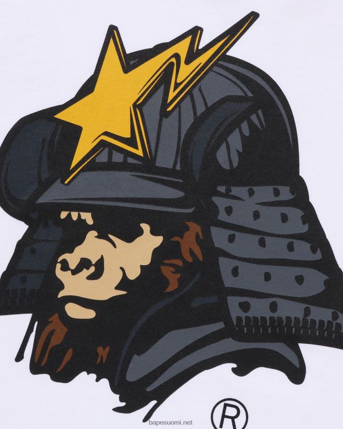 valkoinen miehet A Bathing Ape yleinen kabuto tee 8HT2D8125