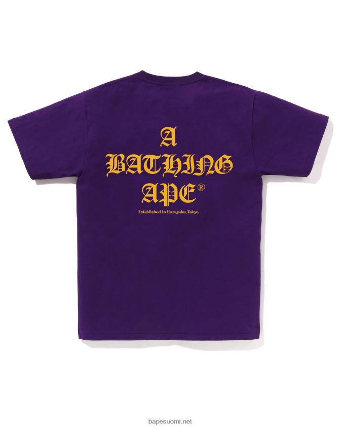 violetti miehet A Bathing Ape logo T-paita 8HT2D838