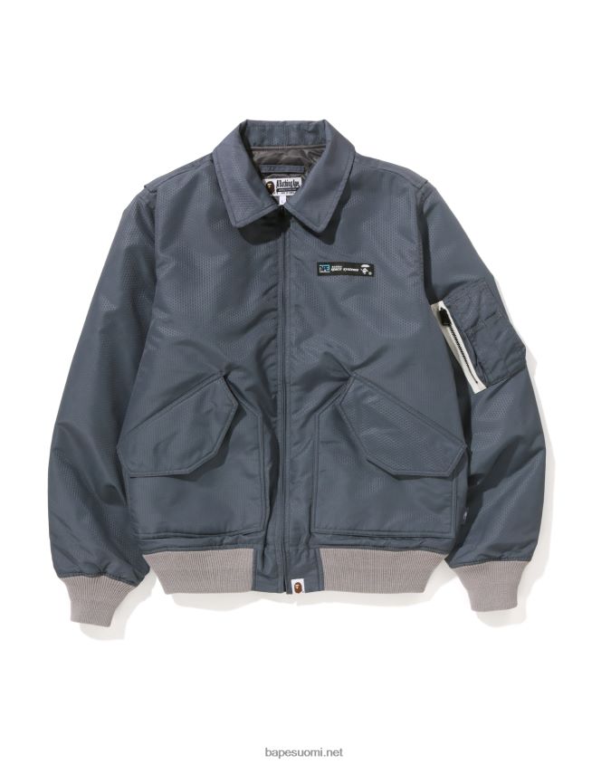 harmaa miehet A Bathing Ape hunajakennomainen ripstop bomber-takki 8HT2D8318