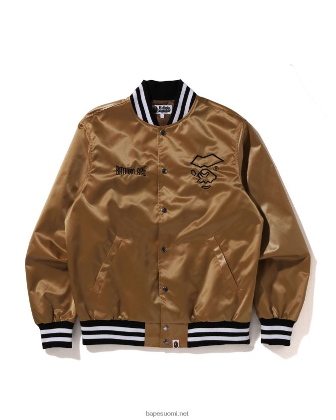 kulta miehet A Bathing Ape nylon yliopistotakki 8HT2D8181