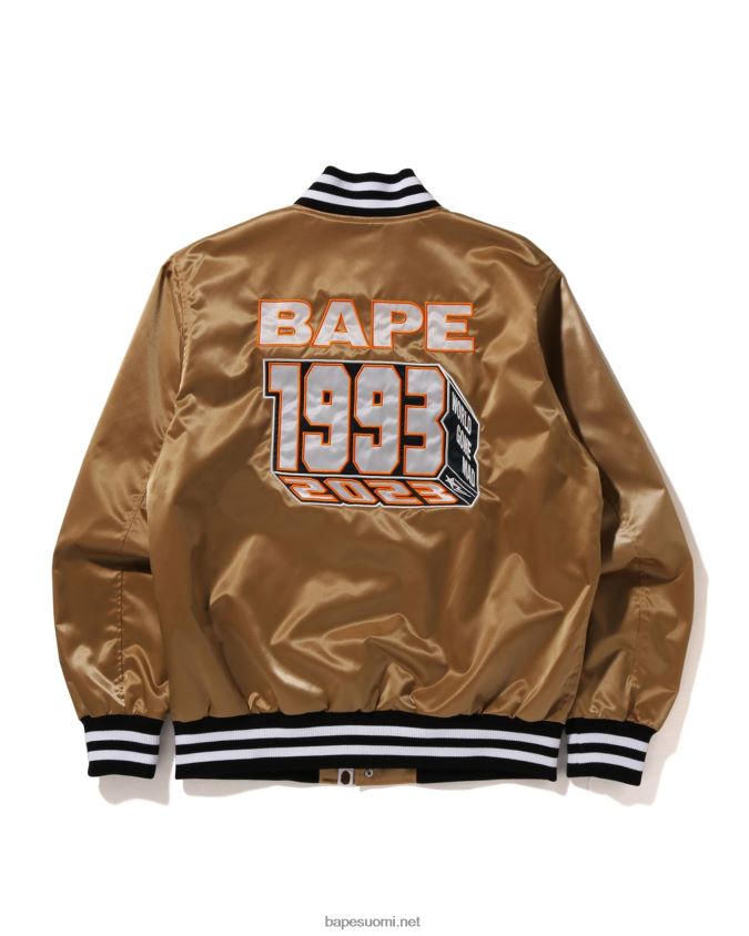 kulta miehet A Bathing Ape nylon yliopistotakki 8HT2D8181