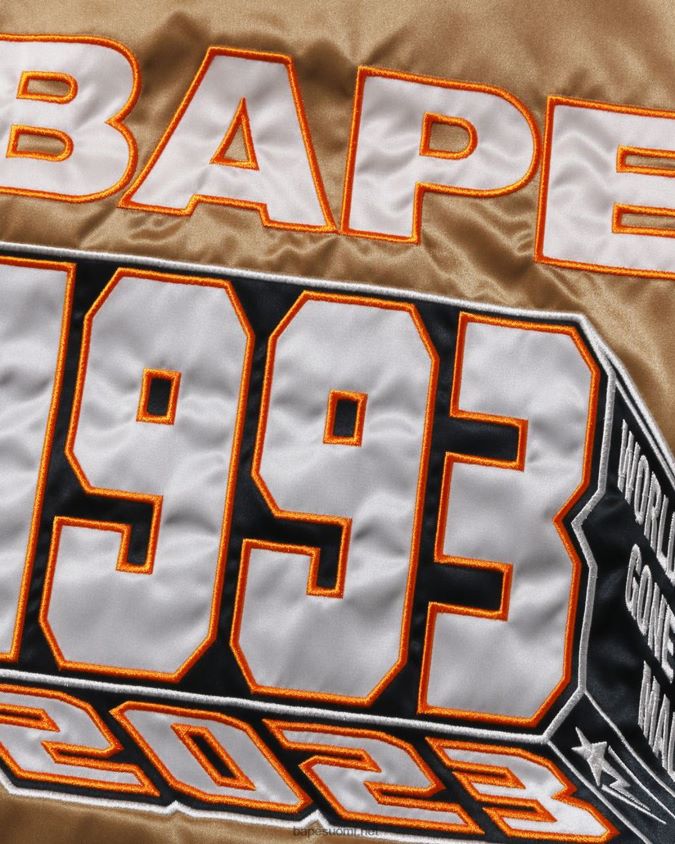 kulta miehet A Bathing Ape nylon yliopistotakki 8HT2D8181