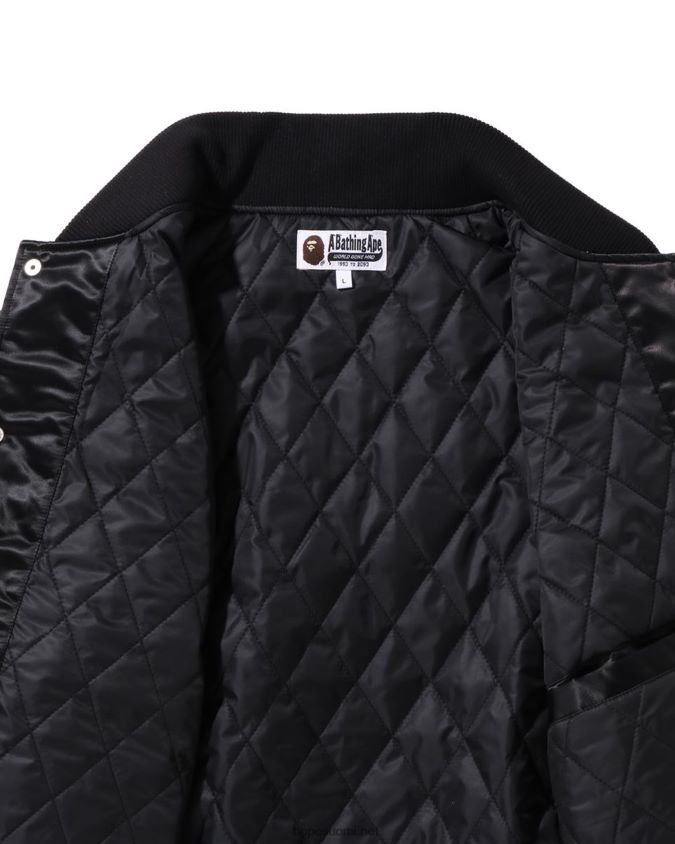 musta miehet A Bathing Ape rennon istuvuuden nylon yliopistotakki 8HT2D8349