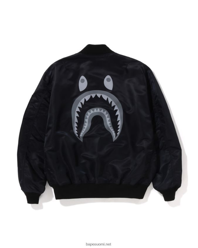 musta miehet A Bathing Ape shark löysä istuvuus ma-1 8HT2D8191