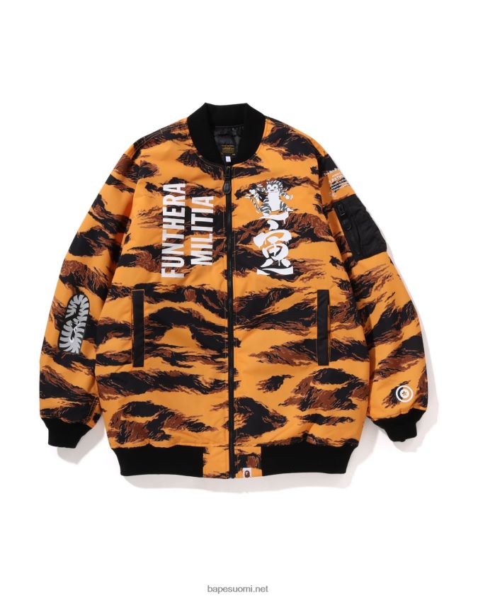 oranssi miehet A Bathing Ape tiikeri camo pitkä ma-1 8HT2D8327