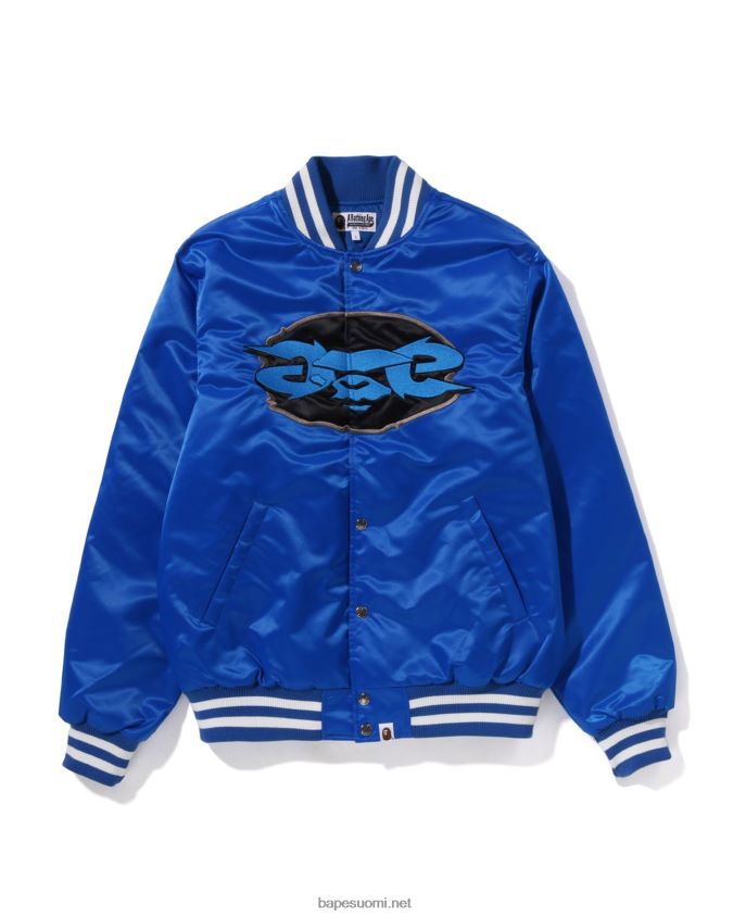 sininen miehet A Bathing Ape rennon istuvuuden nylon yliopistotakki 8HT2D8350
