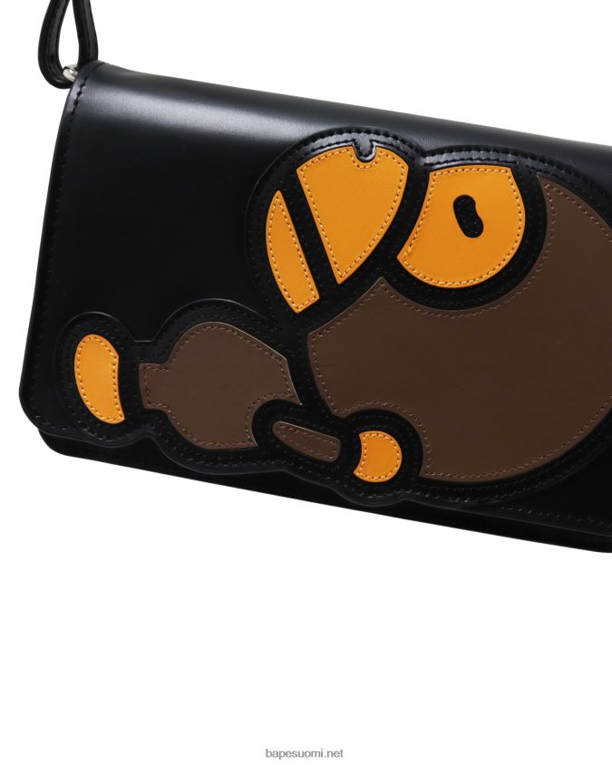 musta naiset A Bathing Ape baby milo nahkainen olkalaukku 8HT2D81265