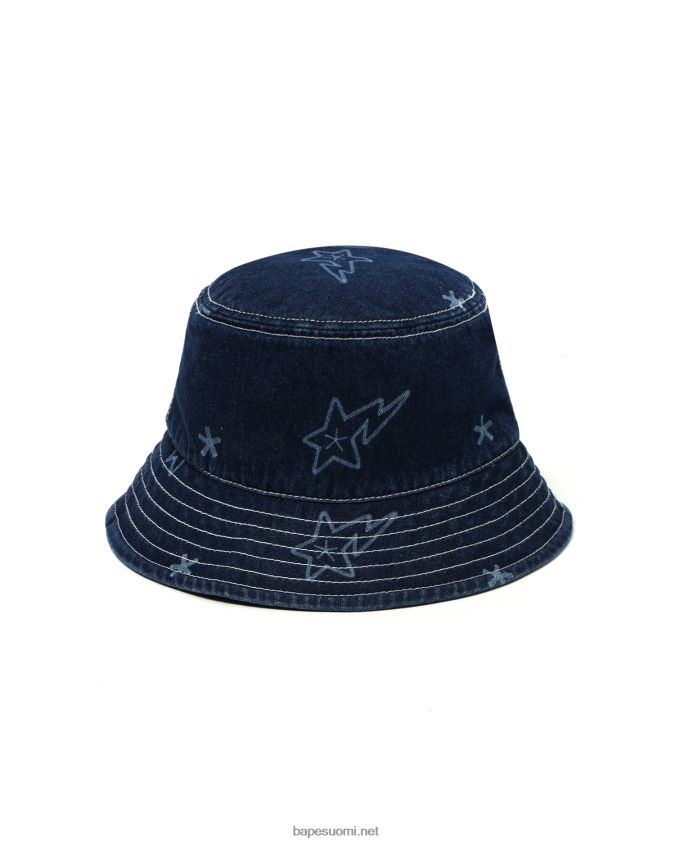 denim naiset A Bathing Ape sta denim bucket hattu 8HT2D81076