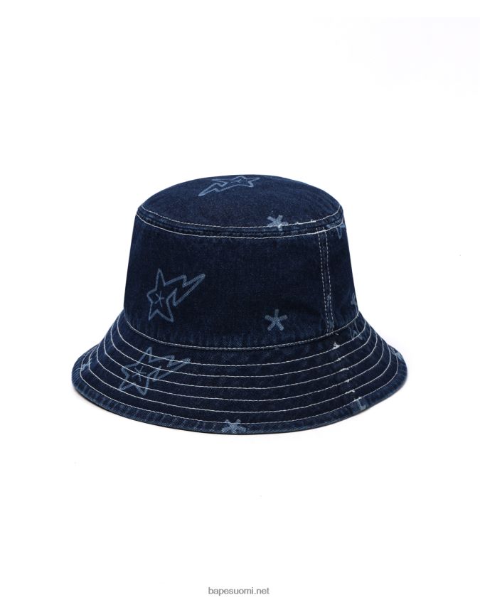 denim naiset A Bathing Ape sta denim bucket hattu 8HT2D81076