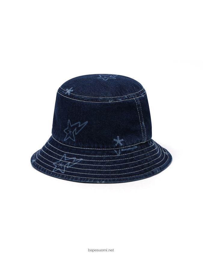 denim naiset A Bathing Ape sta denim bucket hattu 8HT2D81076