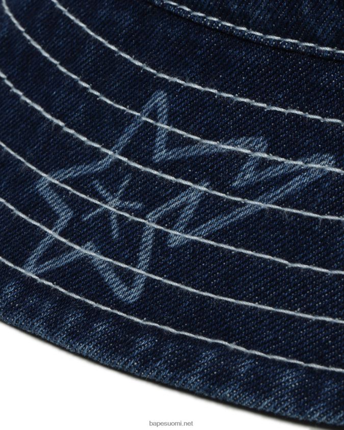 denim naiset A Bathing Ape sta denim bucket hattu 8HT2D81076