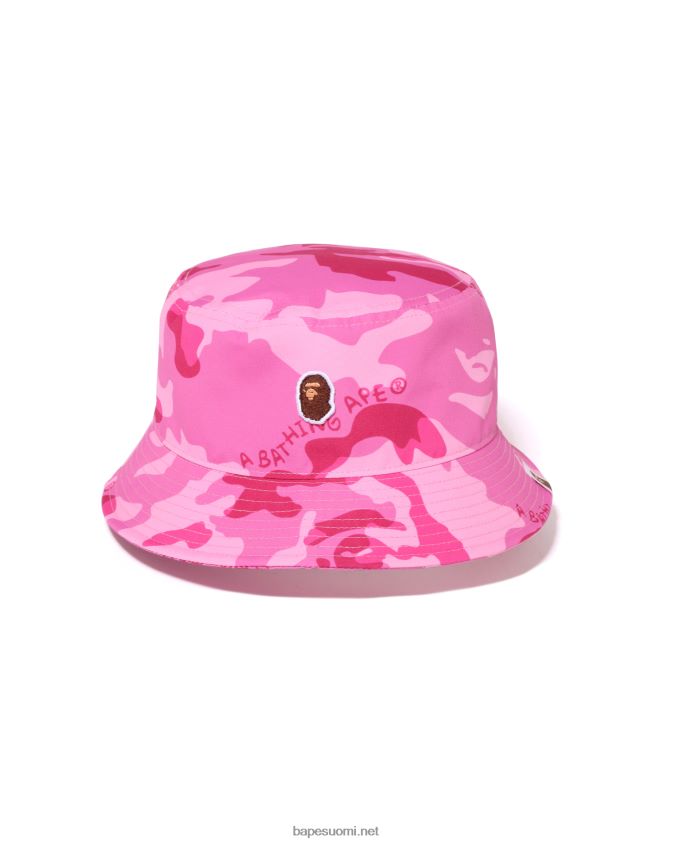 karmiinin ruusu naiset A Bathing Ape woodland camo bucket hattu 8HT2D81068
